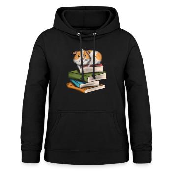 Meerschweinchen Bücher guinea pig haustier hamster - Frauen Hoodie - Schwarz - Vorne - AI Model Female 172 light (172cm)