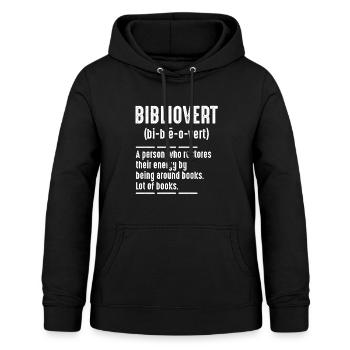 Bibliovert Bibliophile Bookish Book Lover - Frauen Hoodie - Schwarz - Vorne - AI Model Female 172 light (172cm)