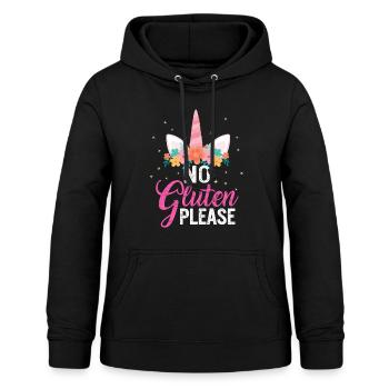 Kein Gluten Bitte süßes Einhorn Gerste Weizenfrei - Frauen Hoodie - Schwarz - Vorne - AI Model Female 172 light (172cm)