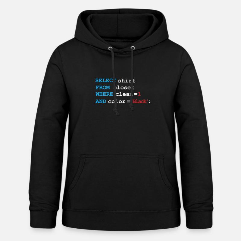 Développeur Devops matin routine SQL Select - Sweat à capuche Femme - noir