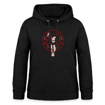 Symbole de la main perdant fille gothique unique - Sweat à capuche Femme - noir - Devant - AI Model Female 172 light (172cm)