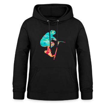 Sportliches Stuntscooter Design - Frauen Hoodie - Schwarz - Vorne - AI Model Female 172 light (172cm)