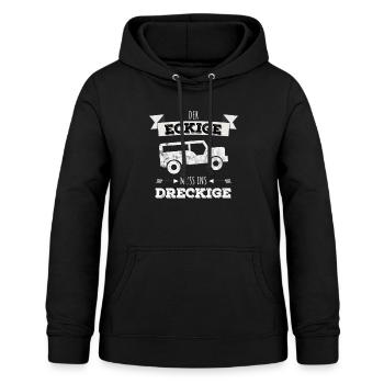 Der Eckige muss ins Dreckige Geländewagen Offroad - Frauen Hoodie - Schwarz - Vorne - AI Model Female 172 light (172cm)
