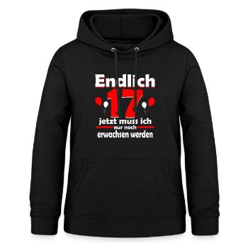 Endlich 17 Erwachsen werden Geburtstag 17 Geschenk - Frauen Hoodie - Schwarz - Vorne - AI Model Female 172 light (172cm)