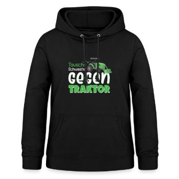 Tausche Schwester gegen Traktor Bauer Landwirt - Frauen Hoodie - Schwarz - Vorne - AI Model Female 172 light (172cm)