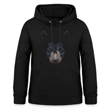 Ours grizzly - Sweat à capuche Femme - noir - Devant - AI Model Female 172 light (172cm)
