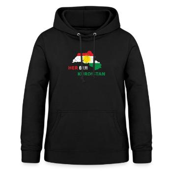 Son Biji Kurdistan - Don kurde avec le Kurdistan - Sweat à capuche Femme - noir - Devant - AI Model Female 172 light (172cm)