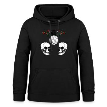 Skull - Frauen Hoodie - Schwarz - Vorne - AI Model Female 172 light (172cm)