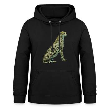 Gepard - Raubkatze - Katze - Grosskatze - Afrika - Frauen Hoodie - Schwarz - Vorne - AI Model Female 172 light (172cm)