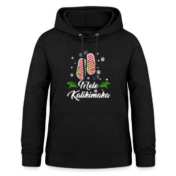 Mele Kalikimaka Shirt Beach Hawaiian Weihnachten Hawaii - Frauen Hoodie - Schwarz - Vorne - AI Model Female 172 light (172cm)