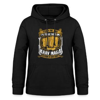 Krav Maga - Sweat à capuche Femme - noir - Devant - AI Model Female 172 light (172cm)