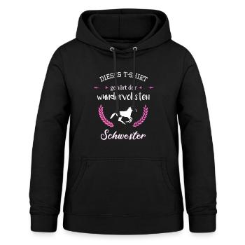 Pferde Design wundervollste Schwester Pferd reiten - Frauen Hoodie - Schwarz - Vorne - AI Model Female 172 light (172cm)