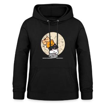 Chat pile anime chat kawaii amoureux des chats - Sweat à capuche Femme - noir - Devant - AI Model Female 172 light (172cm)