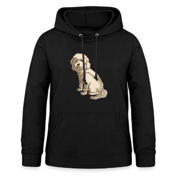Dessin de chien cockapoo d'un cockapoo - Sweat à capuche Femme - noir - Devant - AI Model Female 172 light (172cm)