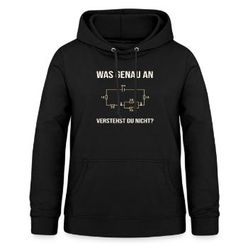 Was genau an... Elektriker Elektroniker Handwerker - Frauen Hoodie - Schwarz - Vorne - AI Model Female 172 light (172cm)