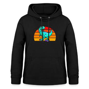 Coucher de soleil sur les dinosaures - Sweat à capuche Femme - noir - Devant - AI Model Female 172 light (172cm)