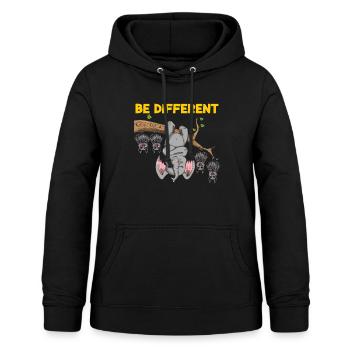 Be Different Design lustiges Fledermäuse Elefant - Frauen Hoodie - Schwarz - Vorne - AI Model Female 172 light (172cm)