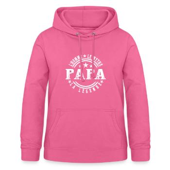 Tee shirt Papa Fêtes des pères l'homme Le Mythe - Sweat à capuche Femme - rose - Devant - AI Model Female 172 light (172cm)