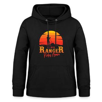 Rasen, Rasen Gartenarbeit, mähen, - Frauen Hoodie - Schwarz - Vorne - AI Model Female 172 light (172cm)