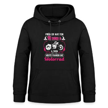 Früher hatte Hexe Besen heute fahren sie Motorrad - Frauen Hoodie - Schwarz - Vorne - AI Model Female 172 light (172cm)