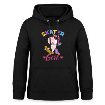 Skate Girl Einhorn Skateboard - Sweat à capuche Femme - noir - Devant - AI Model Female 172 light (172cm)