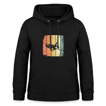 Flugzeug vintage Passagierflugzeug - Frauen Hoodie - Schwarz - Vorne - AI Model Female 172 light (172cm)