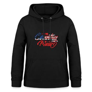 Country Musique Vintage Guitare - Sweat à capuche Femme - noir - Devant - AI Model Female 172 light (172cm)