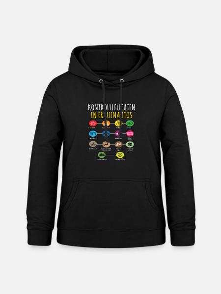 Kontrollleuchten in Frauenautos Auto Fun - Frauen Hoodie - Schwarz