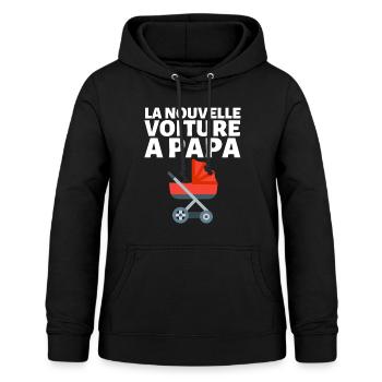La Nouvelle Voiture De Papa Humour Futur Papa - Sweat à capuche Femme - noir - Devant - AI Model Female 172 light (172cm)