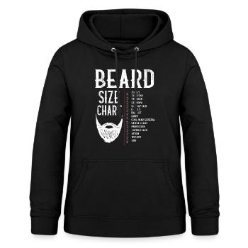 Beard size chart, beard, beard length - Women's Hoodie - black - Front - AI Model Female 172 light (172cm)
