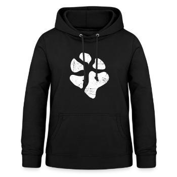 Pfotenabdrücke Hundepfote Pfoten Hund Hunde - Frauen Hoodie - Schwarz - Vorne - AI Model Female 172 light (172cm)