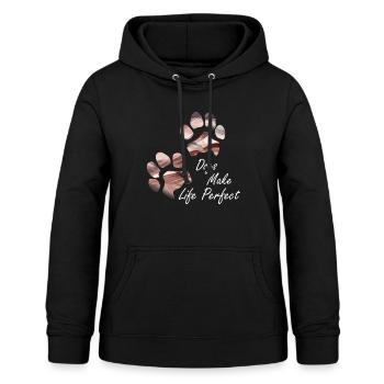 Pfotenabdrücke Hundepfote Pfoten Hund Hunde - Frauen Hoodie - Schwarz - Vorne - AI Model Female 172 light (172cm)