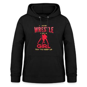 Ringen, Ringen Freistil Ringen, Ringer, - Frauen Hoodie - Schwarz - Vorne - AI Model Female 172 light (172cm)