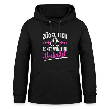 Polizistin Polizeibeamtin Lustiger Spruch Polizei - Frauen Hoodie - Schwarz - Vorne - AI Model Female 172 light (172cm)
