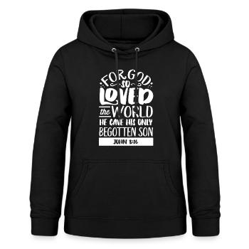 Bibelvers, Christlicher Gott, Gebetspsalm - Frauen Hoodie - Schwarz - Vorne - AI Model Female 172 light (172cm)