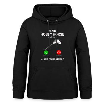 Hobby Horse ruft an Hobbyhorsing Steckenpferd - Frauen Hoodie - Schwarz - Vorne - AI Model Female 172 light (172cm)