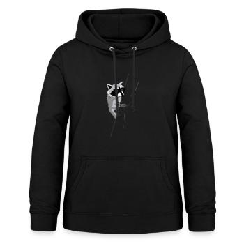 Waschbär Panda Raccoon maskierter Bandit - Frauen Hoodie - Schwarz - Vorne - AI Model Female 172 light (172cm)