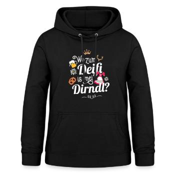 Damen Trachtenshirt Tracht Frauen Deifi Mei Dirndl - Frauen Hoodie - Schwarz - Vorne - AI Model Female 172 light (172cm)