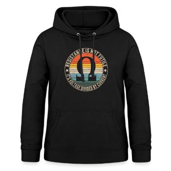 Widerstand ist nicht sinnlos, seine Spannung geteilt durch - Frauen Hoodie - Schwarz - Vorne - AI Model Female 172 light (172cm)
