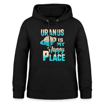 Uranus est mon endroit heureux, chemise planète Uranus, - Sweat à capuche Femme - noir - Devant - AI Model Female 172 light (172cm)
