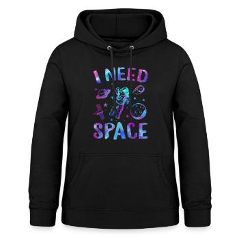 J’ai besoin d’espace, j’ai besoin de mon t-shirt d’espace, d’espace - Sweat à capuche Femme - noir - Devant - AI Model Female 172 light (172cm)