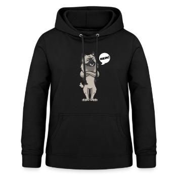 Sturer Wolfsspitz Keeshond - Frauen Hoodie - Schwarz - Vorne - AI Model Female 172 light (172cm)