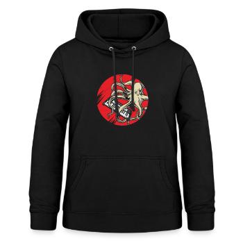 Retro Japan Synthesizer Octopus Analog Synth - Frauen Hoodie - Schwarz - Vorne - AI Model Female 172 light (172cm)