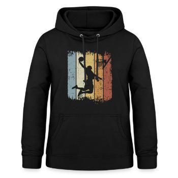 Retro Vintage Basketball für Basketballspieler - Frauen Hoodie - Schwarz - Vorne - AI Model Female 172 light (172cm)