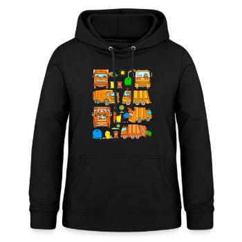 Fahrzeuge Müllmann Lastwagen Müllabfuhr Müllwagen - Frauen Hoodie - Schwarz - Vorne - AI Model Female 172 light (172cm)