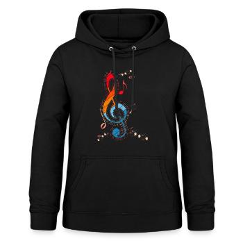Vintage Musiknote Musiker Musikinstrument Musik - Frauen Hoodie - Schwarz - Vorne - AI Model Female 172 light (172cm)
