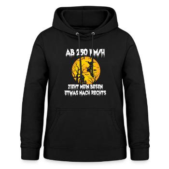 Hexe Halloween Ab 250 kmh zieht mein Besen etwas - Frauen Hoodie - Schwarz - Vorne - AI Model Female 172 light (172cm)