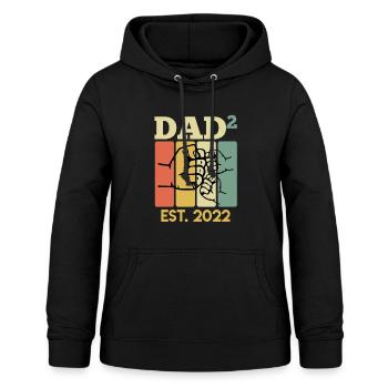 Vintage Papa 2022 Zwillinge zweites Kind Vater - Frauen Hoodie - Schwarz - Vorne - AI Model Female 172 light (172cm)