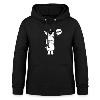 Sturer Miniatur Bullterrier Hund - Frauen Hoodie - Schwarz - Vorne - AI Model Female 172 light (172cm)