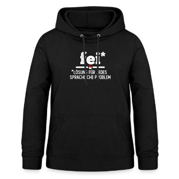 Franken Fei Fränkisch Lieblingswort Frankenland - Frauen Hoodie - Schwarz - Vorne - AI Model Female 172 light (172cm)